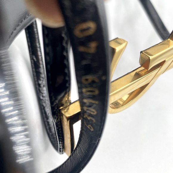 Saint Laurent Cassandra Gold-Logo Embellished Patent Leather Heels - Picture 9 of 17